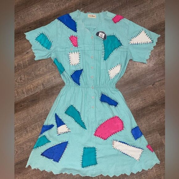 VTG Disney The Nightmare Before Christmas Cosplay Sally Dress Size Large LL bean - Picture 2 of 16